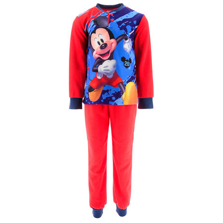 Pigiama Bambino 2 Pezzi Manica Lunga Con Cappuccio Felpa E Pantaloni Tasca - Rosso 24 Mesi - Set Homewear Comodo
