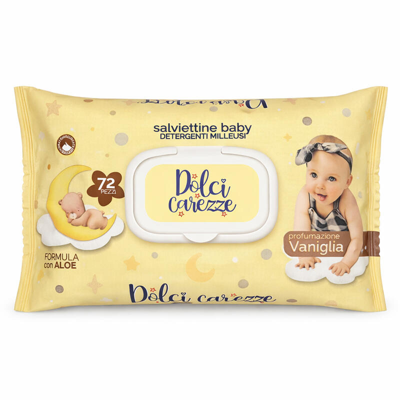 SALVIETTINE IMBEVUTE 72 PZ FRAGRANZA VANIGLIA BuyBuy24 Abbilgiamento e Biancheria