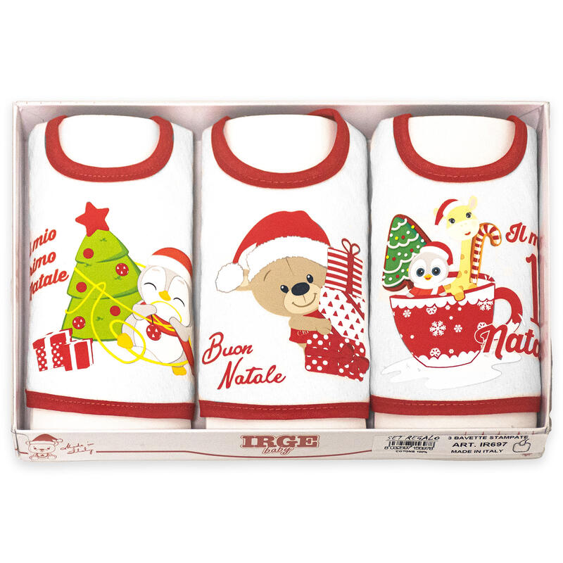 BAVETTA IN JAQUARD NATALIZIE CONFEZIONE DA 3 PZ  BuyBuy24 Abbilgiamento e Biancheria