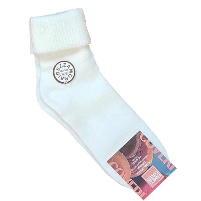 CALZINO DONNA SOFT SUPER CALDO CON RISVOLTINA BuyBuy24 Abbilgiamento e Biancheria