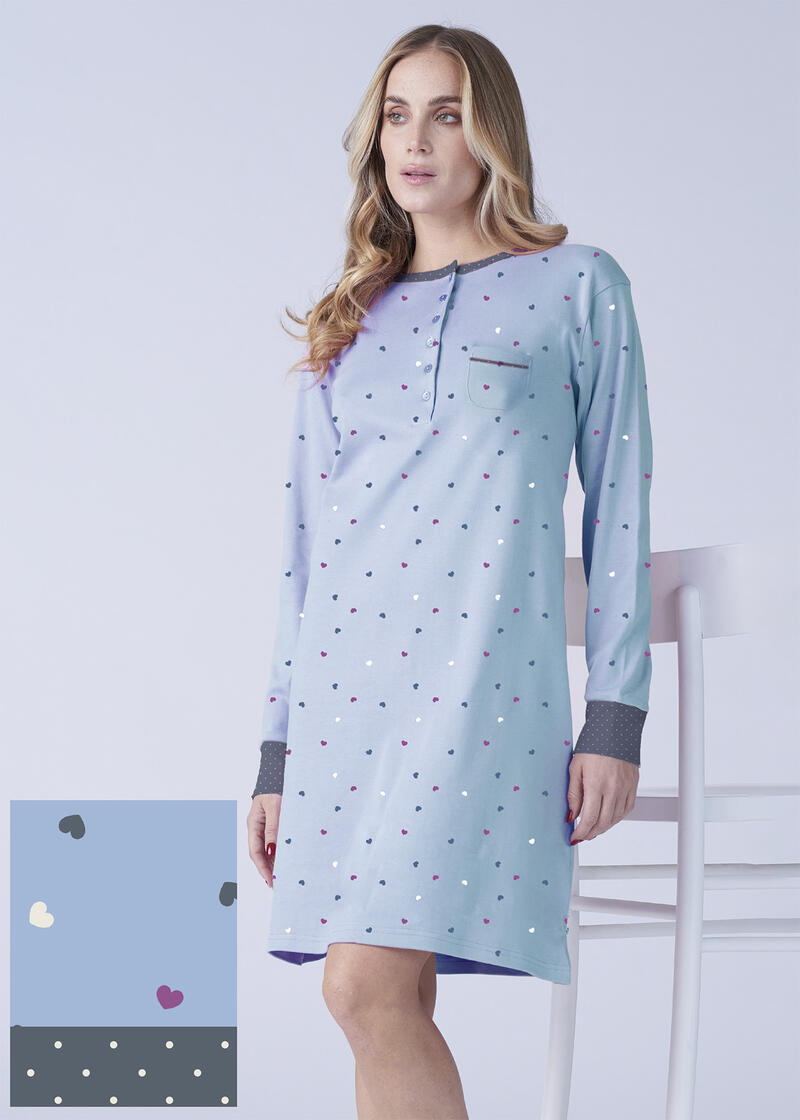 CAMICIA DA NOTTE DONNA INTERLOCK BuyBuy24 Abbilgiamento e Biancheria