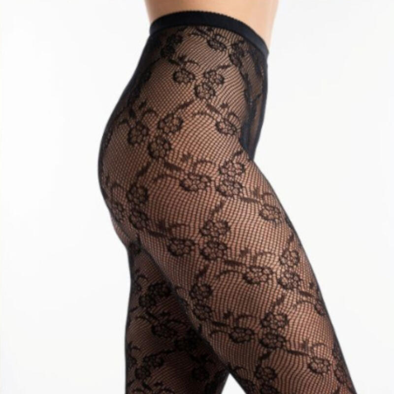 COLLANT DONNA MODA PIZZO FLOREALE RETE CHIUSA BuyBuy24 Abbilgiamento e Biancheria