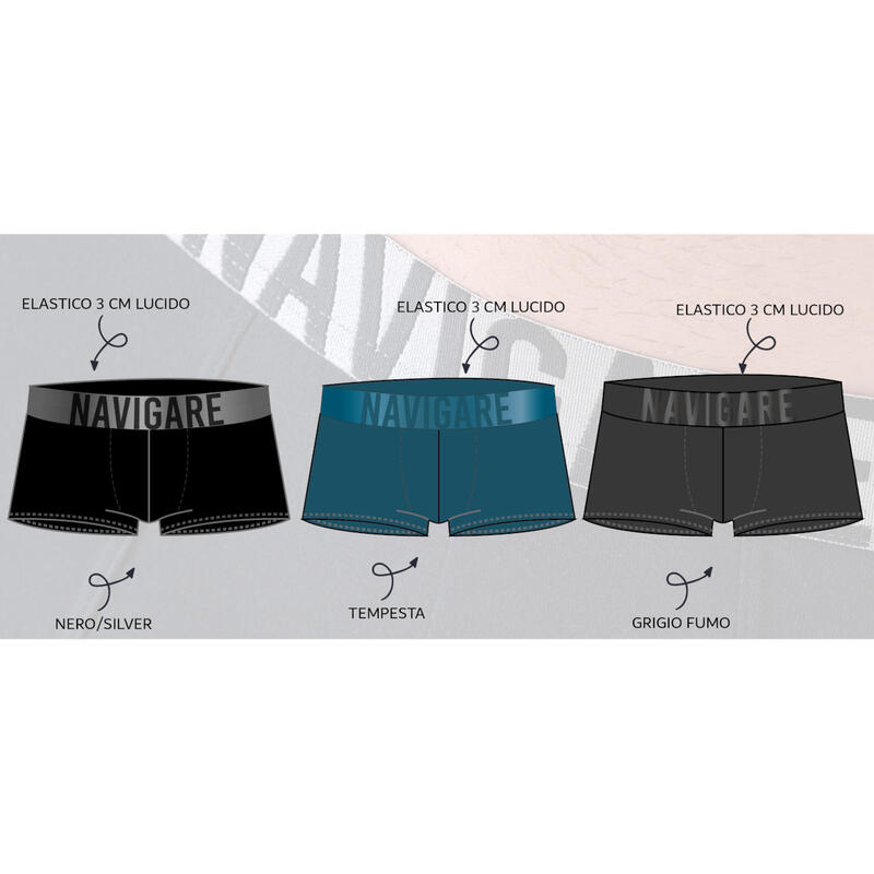 CONFEZIONE 3 PEZZI BOXER UOMO COTONE ELASTICIZZATO BuyBuy24 Abbilgiamento e Biancheria