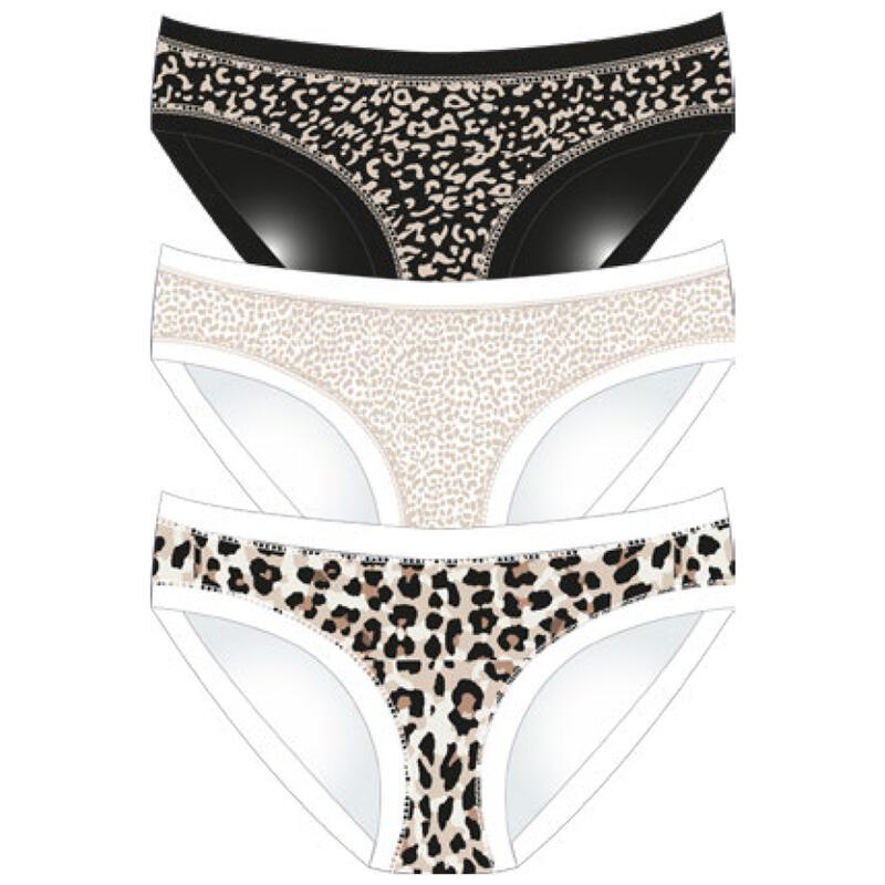 CONFEZIONE SLIP 3 PEZZI FANTASIA CON BORDINO BuyBuy24 Abbilgiamento e Biancheria