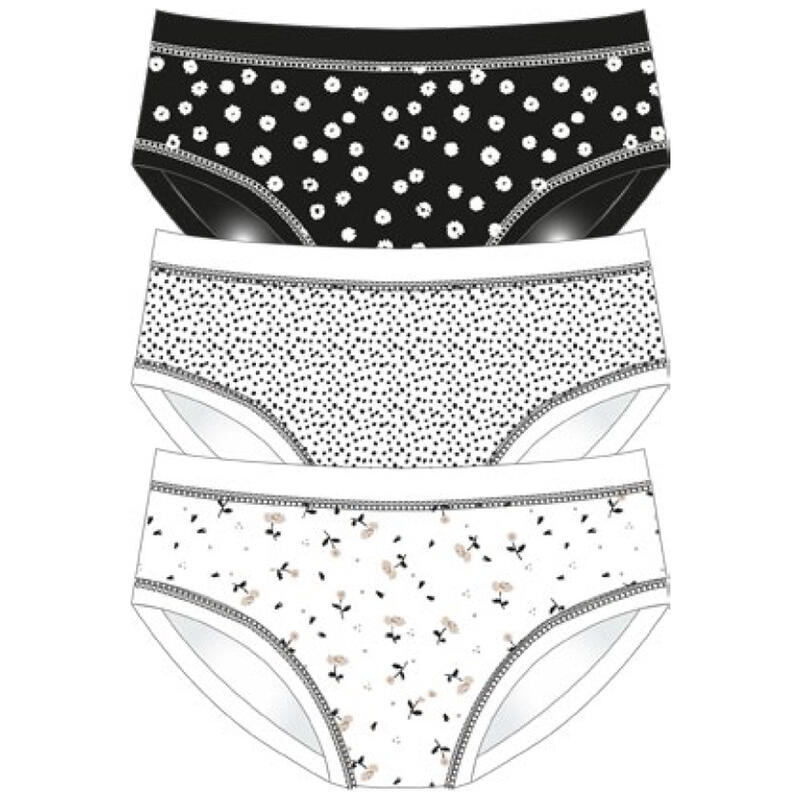 CONFEZIONE SLIP 3 PEZZI FANTASIA CON BORDINO BuyBuy24 Abbilgiamento e Biancheria