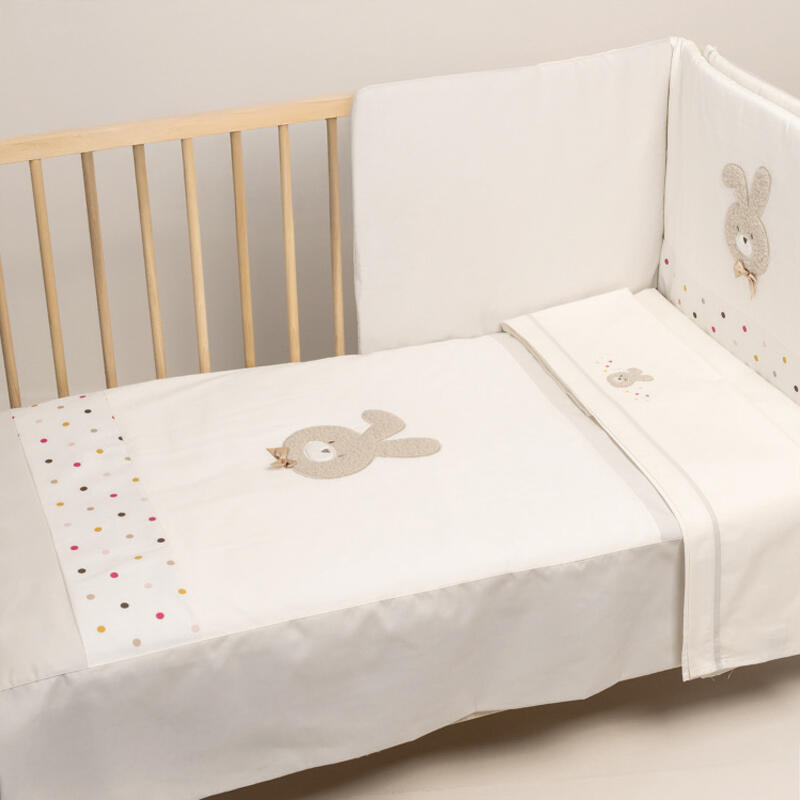 COORDINATO LETTINO 6 PEZZI RICAMATO PIUMONE CM 60X120  BuyBuy24 Abbilgiamento e Biancheria