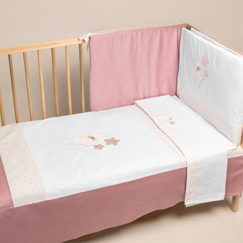 COORDINATO LETTINO 6 PEZZI RICAMATO PIUMONE CM 60X120  BuyBuy24 Abbilgiamento e Biancheria