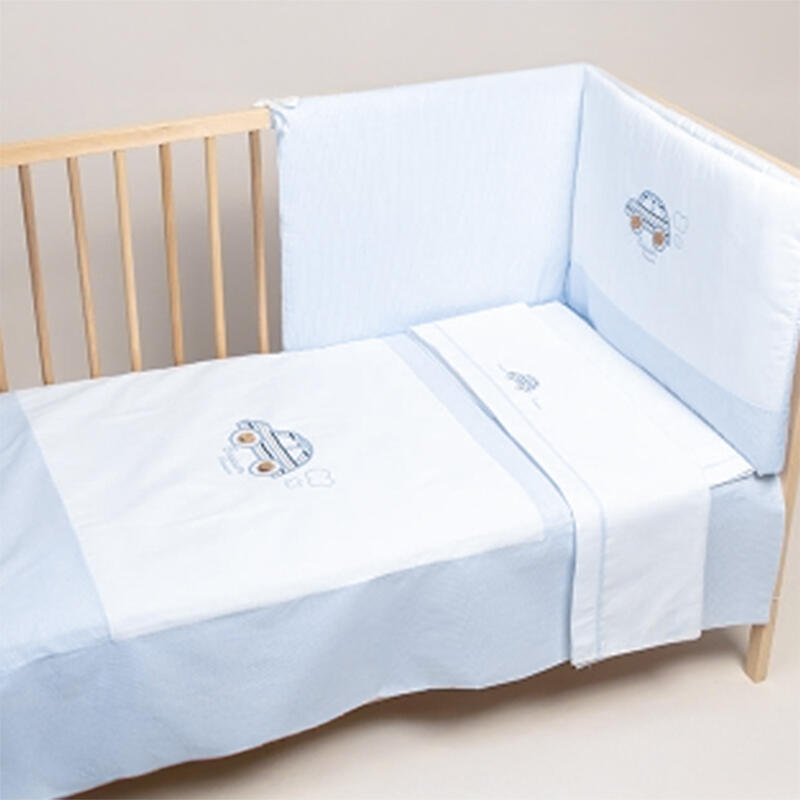 COORDINATO LETTINO 6 PEZZI RICAMATO PIUMONE CM 60X120  BuyBuy24 Abbilgiamento e Biancheria