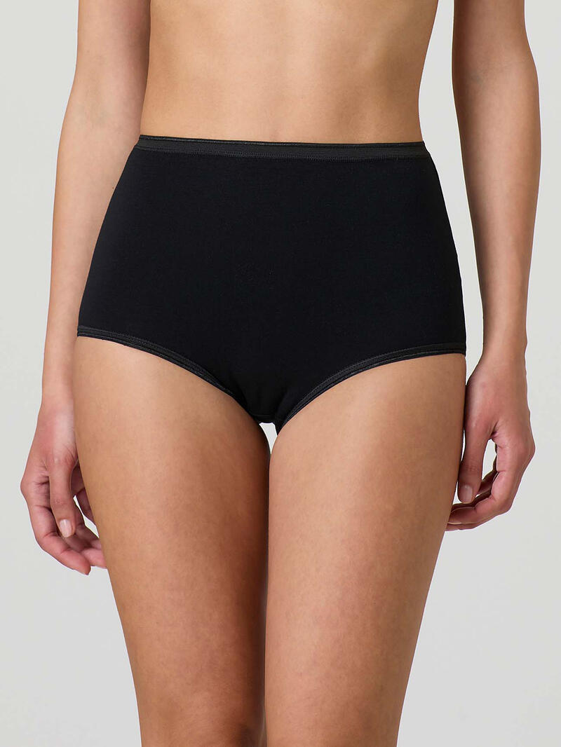 JADEA Slip Donna Vita Alta In Cotone Bielastico - Confezione Da 6 Pezzi, Colore Nero, Taglia XXL (7-48)