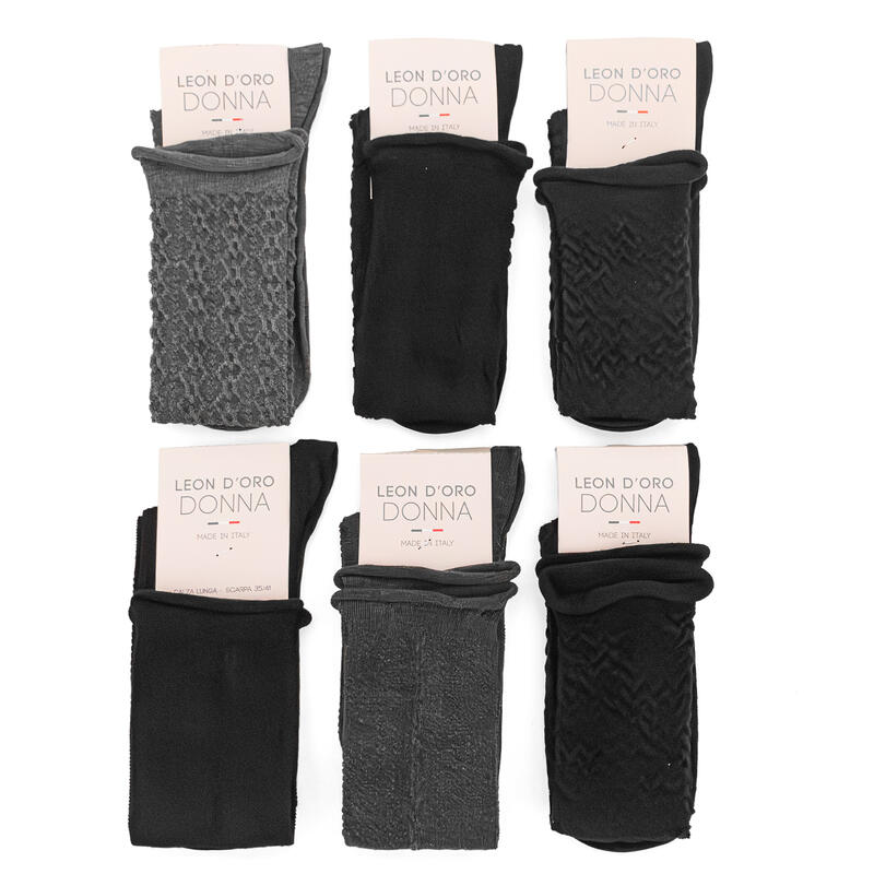 GAMBALETTO DONNA FANTASIA CALDO COTONE TAGLIO VIVO BuyBuy24 Abbilgiamento e Biancheria