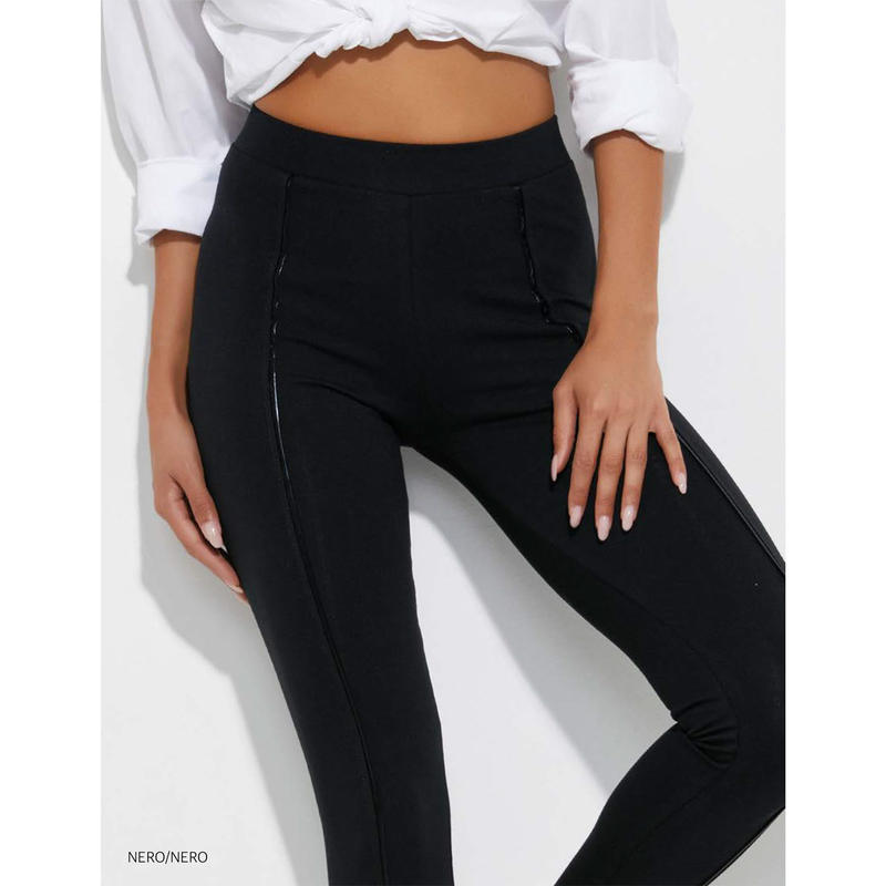 JADEA Leggings Donna Con Profili In Pelle | BuyBuy24 Abbigliamento per  Famiglie