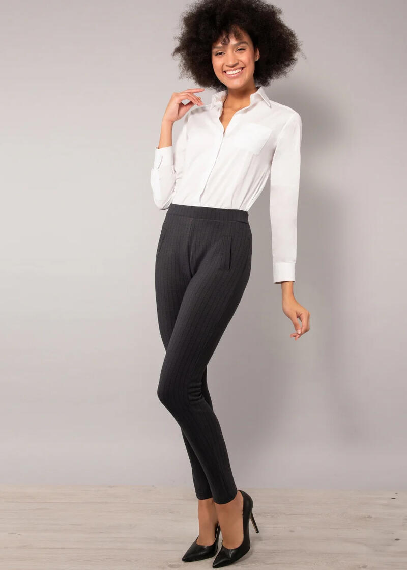 LEGGINGS DONNA GESSATO CON ELASTICO VITA COMODO BuyBuy24 Abbilgiamento e Biancheria