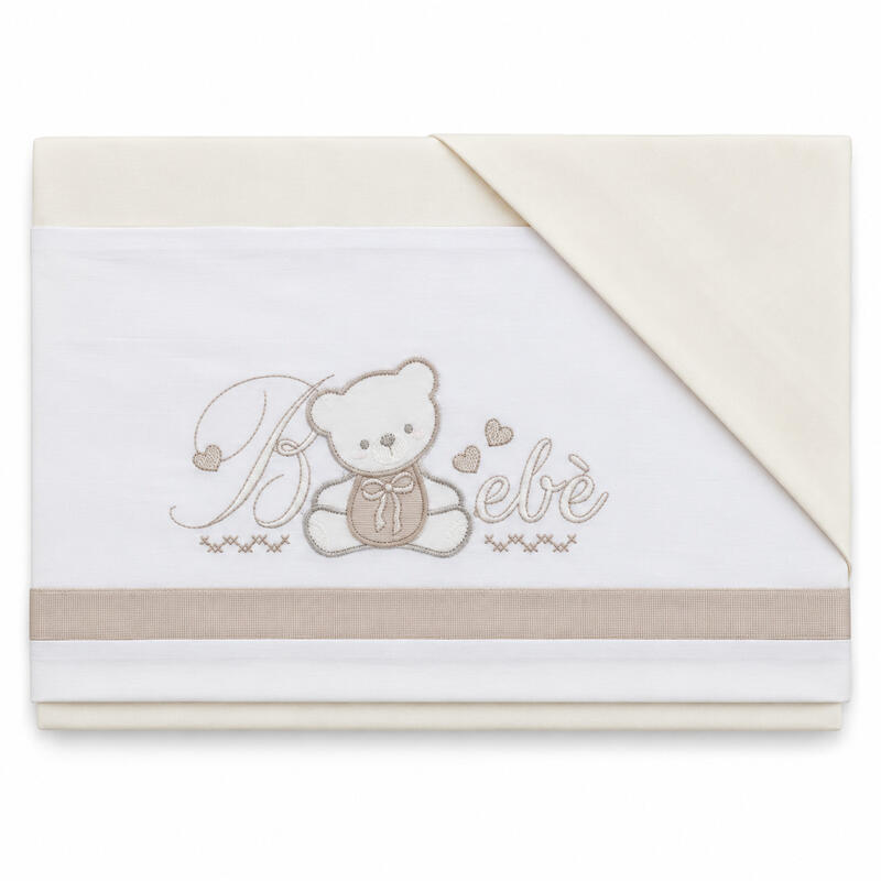 LENZUOLO 3 PZ LETTINO RICAMATO CM 120X180 BuyBuy24 Abbilgiamento e Biancheria