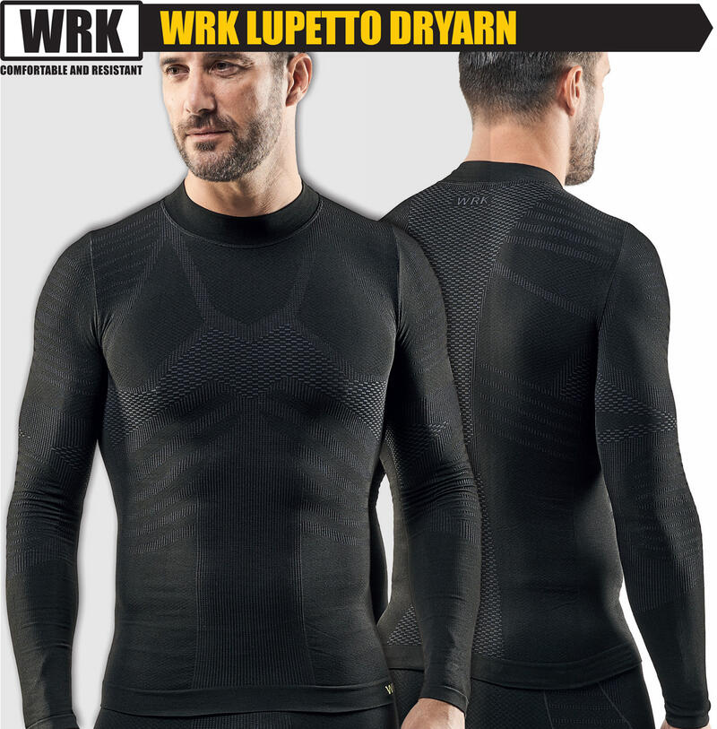 Maglia termica a Lupetto sci e sport invernali Dryarn traspirante  batteriostatico WRK302