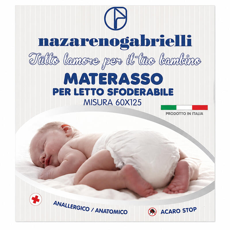 MATERASSO LETTINO ANTIACARO MISURA 60X125 CM ALTEZZA 11CM BuyBuy24 Abbilgiamento e Biancheria