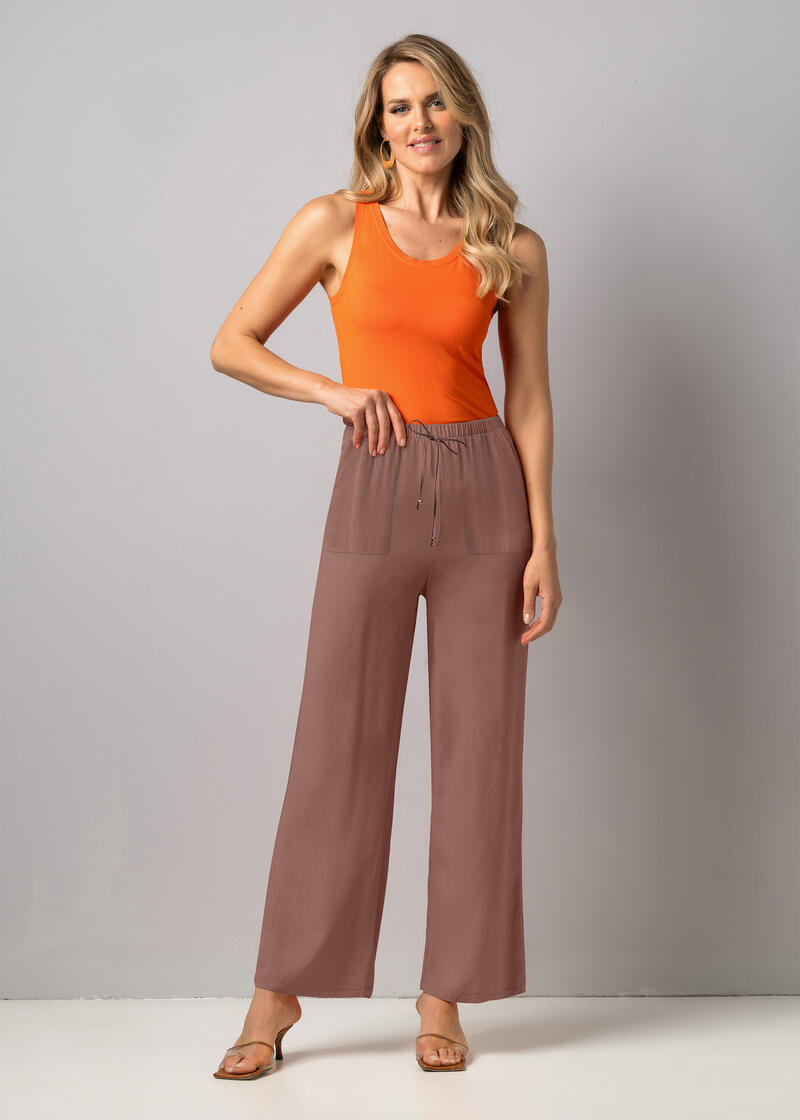 PANTALONE LARGO VISCOSA ELASTICIZZATA BuyBuy24 Abbilgiamento e Biancheria