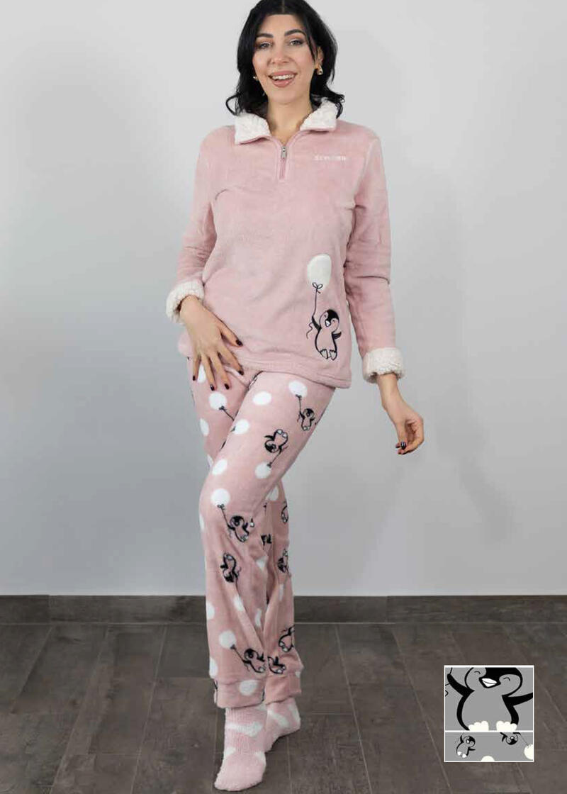 PIGIAMA DONNA  CORAL MEZZA ZIP  BuyBuy24 Abbilgiamento e Biancheria