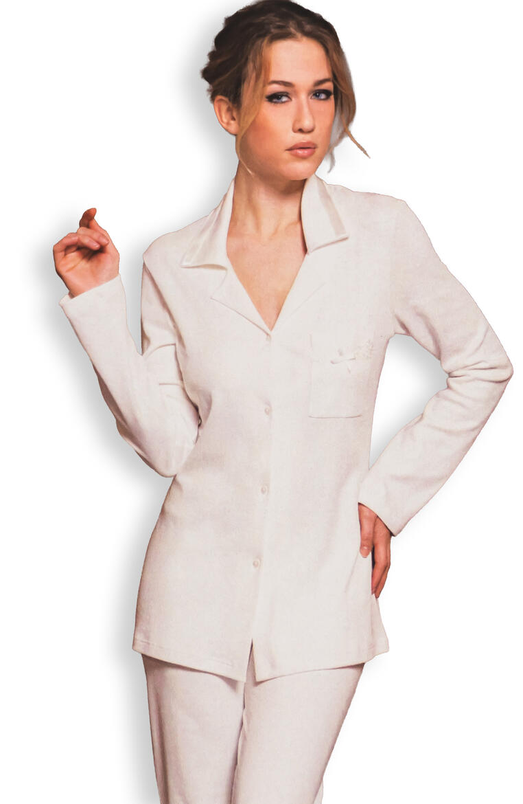 PIGIAMA DONNA CALDO COTONE APERTO BuyBuy24 Abbilgiamento e Biancheria