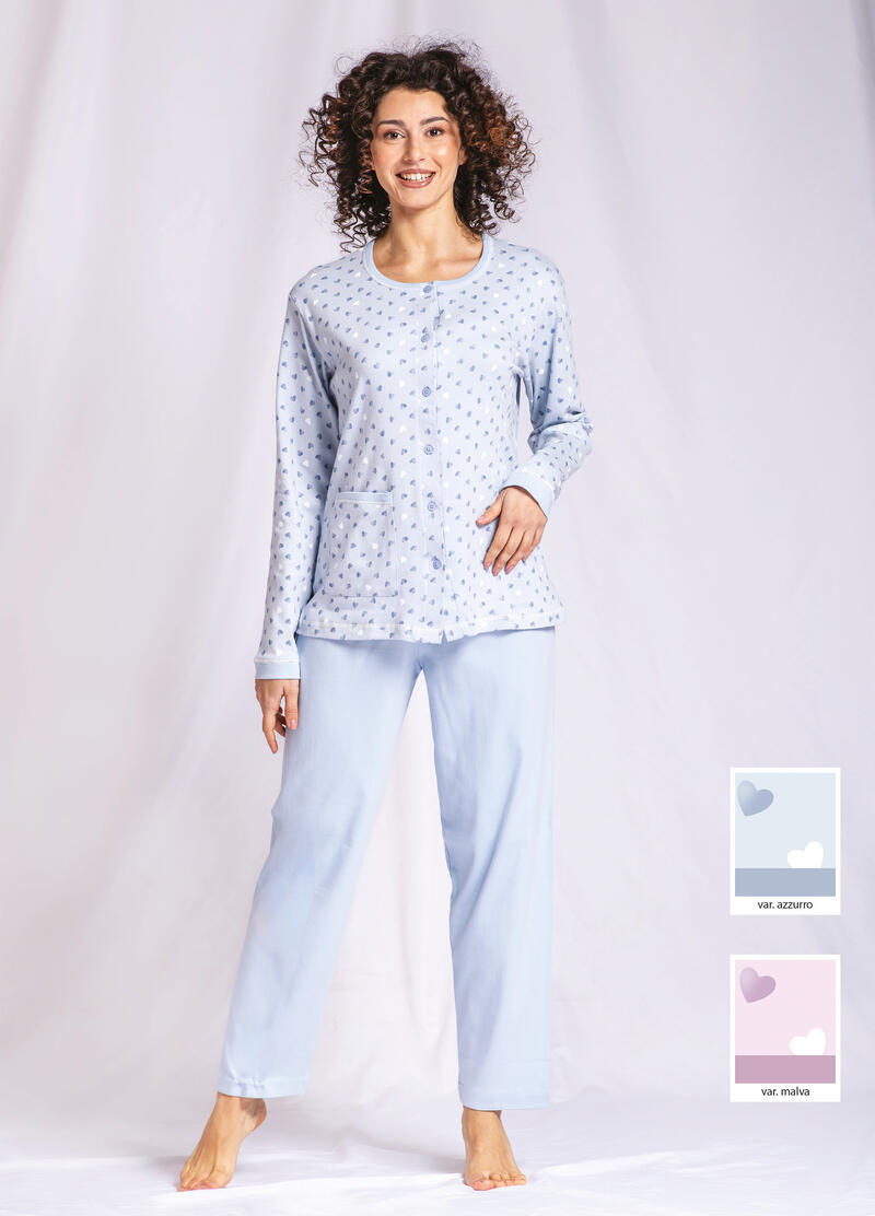 PIGIAMA DONNA INTERLOCK APERTO BuyBuy24 Abbilgiamento e Biancheria