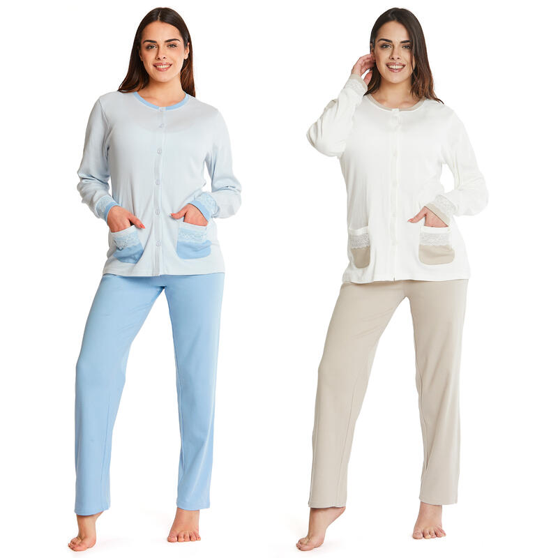 PIGIAMA DONNA INTERLOCK APERTO BuyBuy24 Abbilgiamento e Biancheria