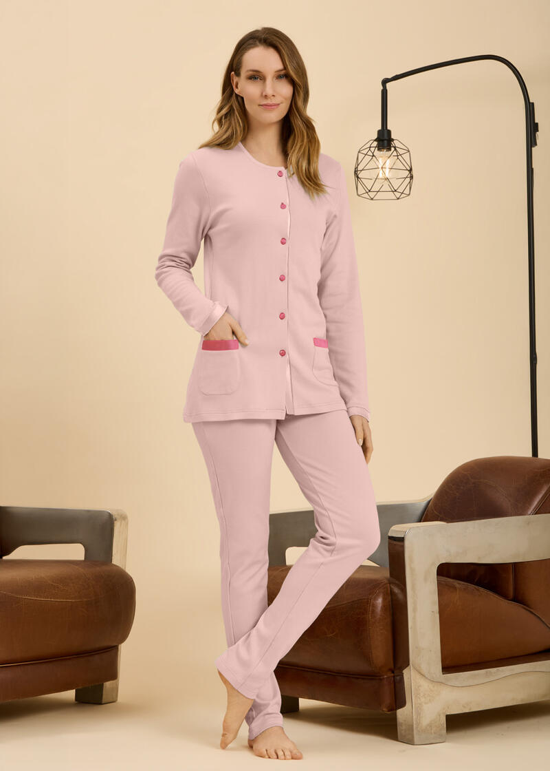 PIGIAMA DONNA INTERLOCK APERTO BuyBuy24 Abbilgiamento e Biancheria