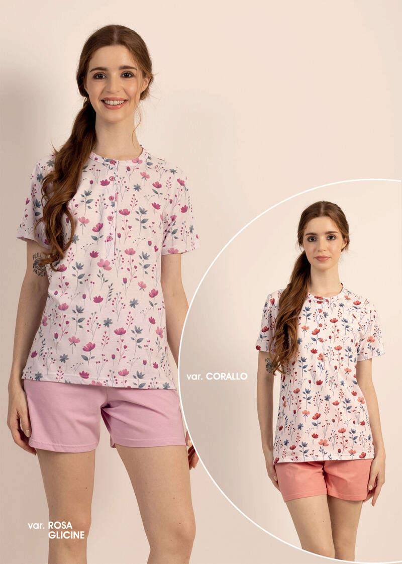 PIGIAMA DONNA MAZZA MANICA PANTALONCINO BuyBuy24 Abbilgiamento e Biancheria