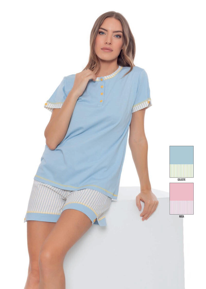 PIGIAMA DONNA MEZZA MANICA PANTALONCINO BuyBuy24 Abbilgiamento e Biancheria