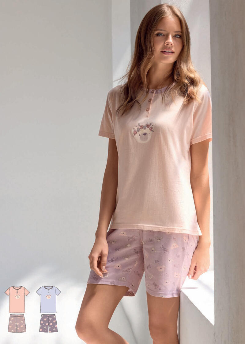 PIGIAMA DONNA MEZZA MANICA PANTALONCINO BuyBuy24 Abbilgiamento e Biancheria