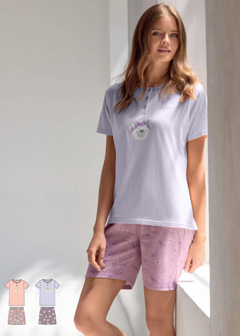 PIGIAMA DONNA MEZZA MANICA PANTALONCINO BuyBuy24 Abbilgiamento e Biancheria