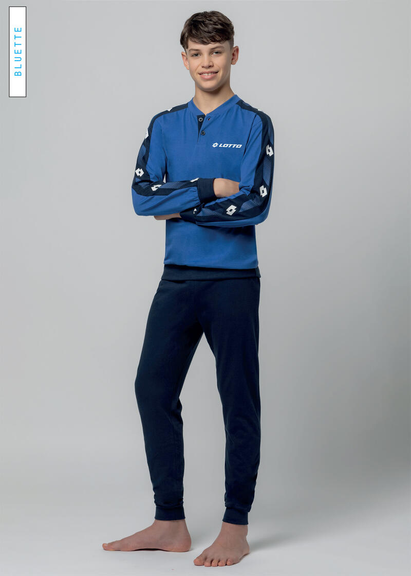 PIGIAMA RAGAZZO LUNGO JERSEY LOTTO BuyBuy24 Abbilgiamento e Biancheria