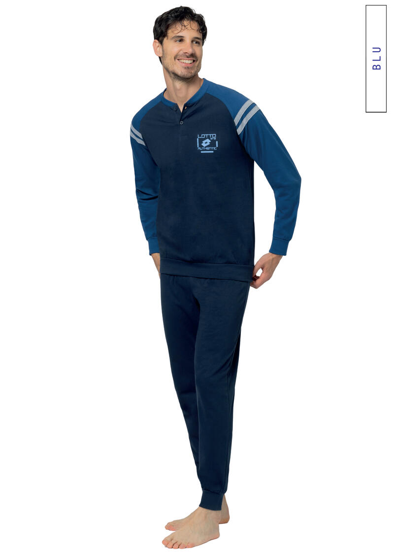 PIGIAMA UOMO LUNGO JERSEY LOTTO BuyBuy24 Abbilgiamento e Biancheria