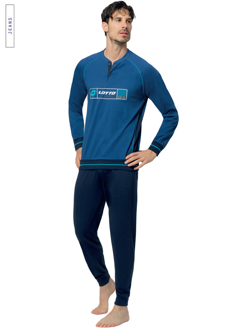 PIGIAMA UOMO LUNGO JERSEY LOTTO BuyBuy24 Abbilgiamento e Biancheria