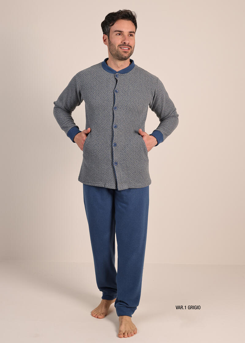 PIGIAMA UOMO PUNTO MILANO APERTO CON BOTTONI BuyBuy24 Abbilgiamento e Biancheria