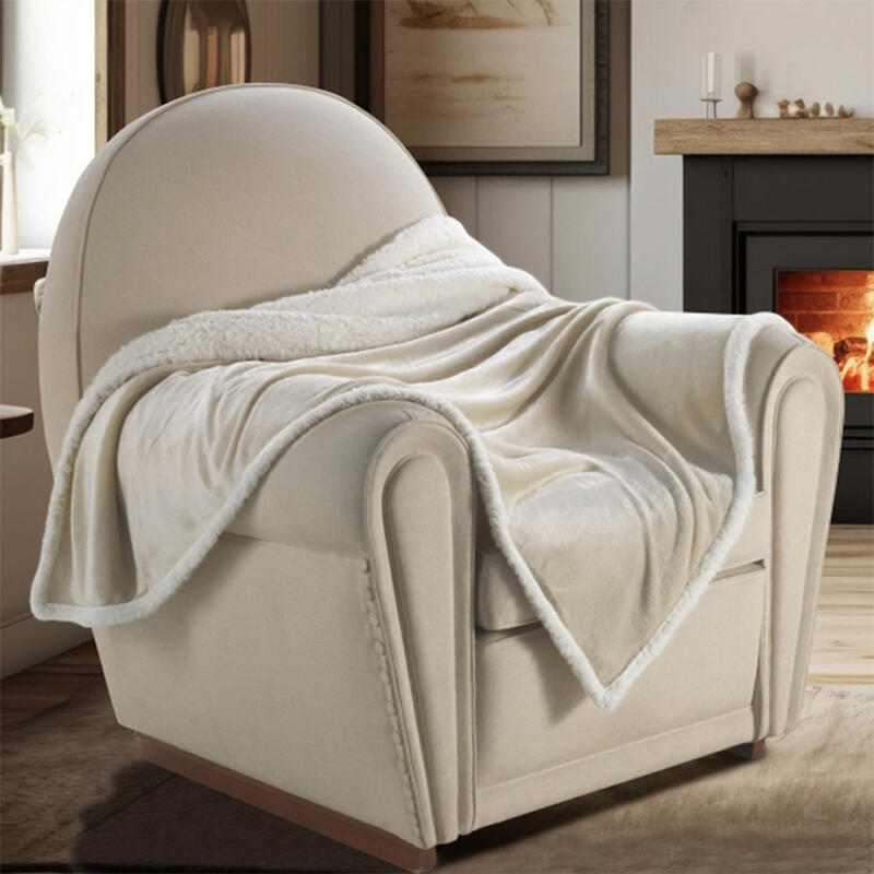 PLAID 2 PIAZZE IN CORAL E SHERPA CM 190X210 BuyBuy24 Abbilgiamento e Biancheria