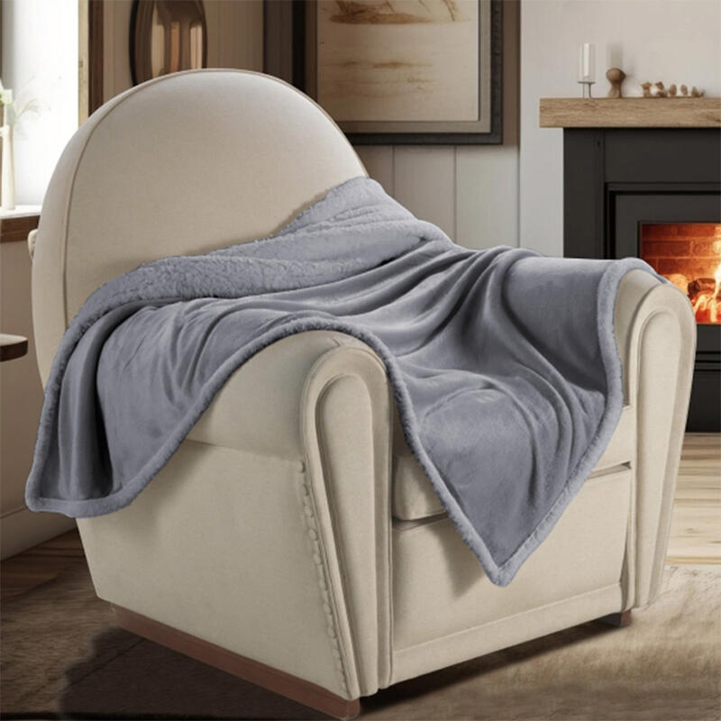 PLAID 2 PIAZZE IN CORAL E SHERPA CM 190X210 BuyBuy24 Abbilgiamento e Biancheria