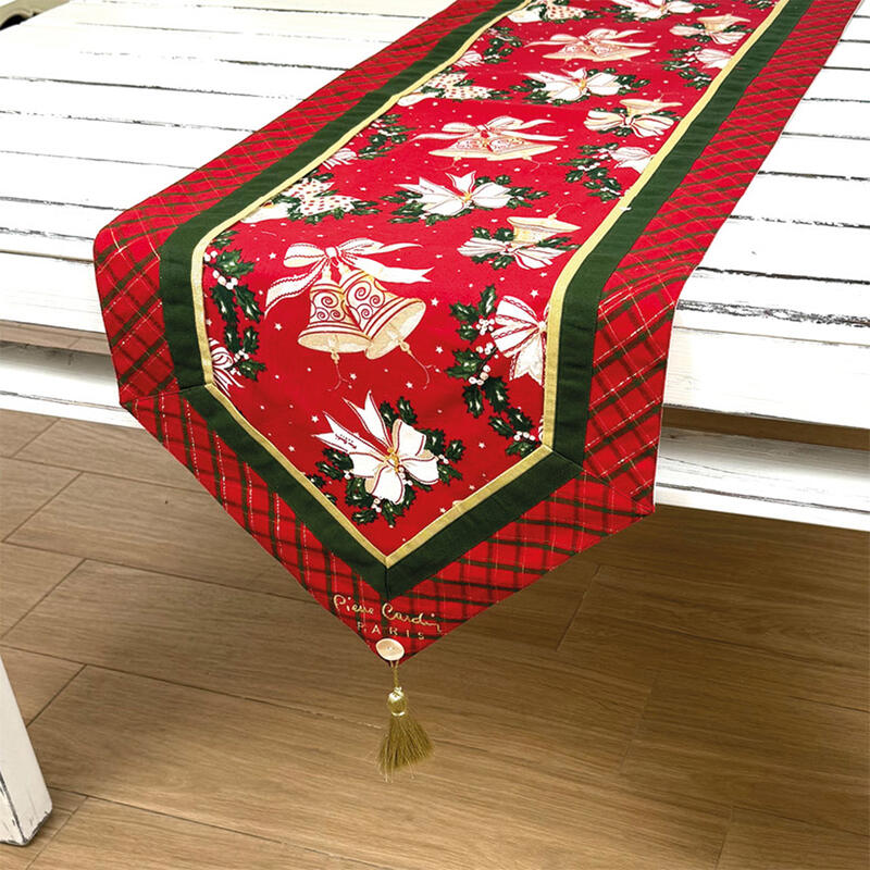 RUNNER NATALIZIO COTONE STAMPATO CM 45X150 CON NAPPINE BuyBuy24 Abbilgiamento e Biancheria