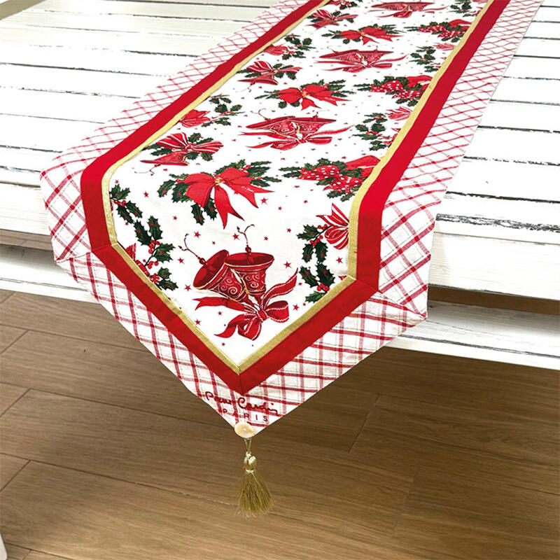 RUNNER NATALIZIO COTONE STAMPATO CM 45X150 CON NAPPINE BuyBuy24 Abbilgiamento e Biancheria