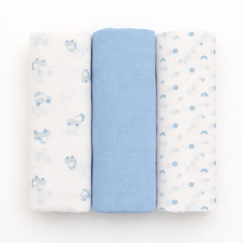 SET 3 QUADRATI DI GARZA 100% COTONE 70x70 CM BuyBuy24 Abbilgiamento e Biancheria