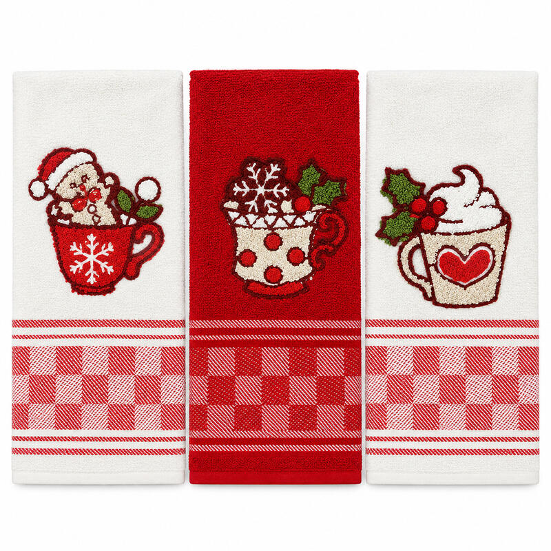 SET 3 STROFINACCI SPUGNA RICAMATI CM 50X80 BuyBuy24 Abbilgiamento e Biancheria