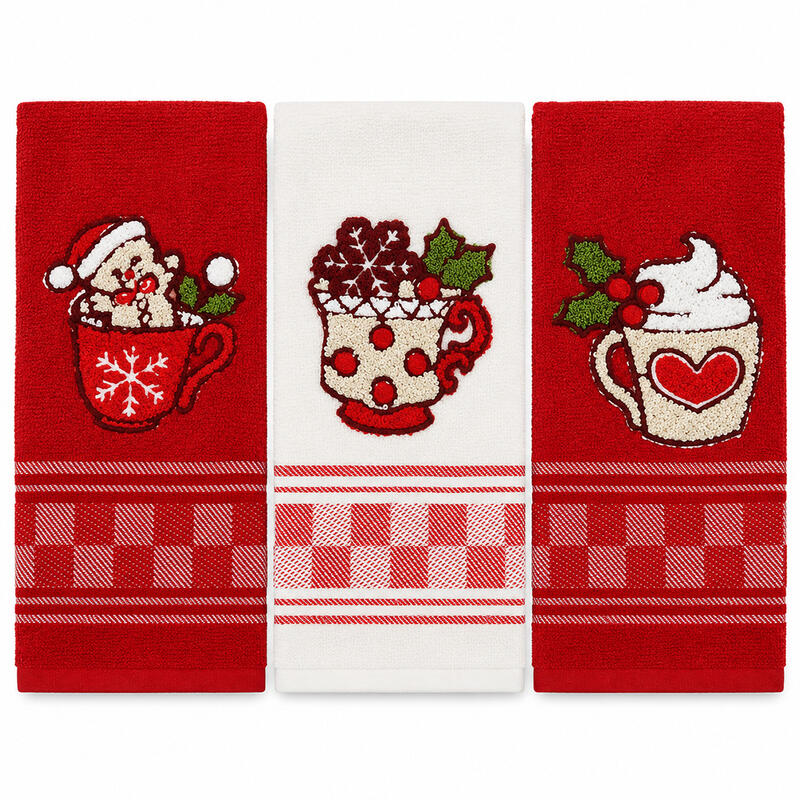 SET 3 STROFINACCI SPUGNA RICAMATI CM 50X80 BuyBuy24 Abbilgiamento e Biancheria