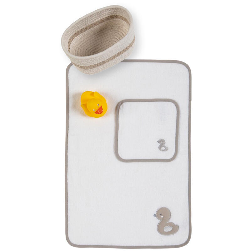 SET 4 PEZZI CON ACCAPPATOIO IN MICROFIBRA MANOPOLA E GIOCHINO BuyBuy24 Abbilgiamento e Biancheria