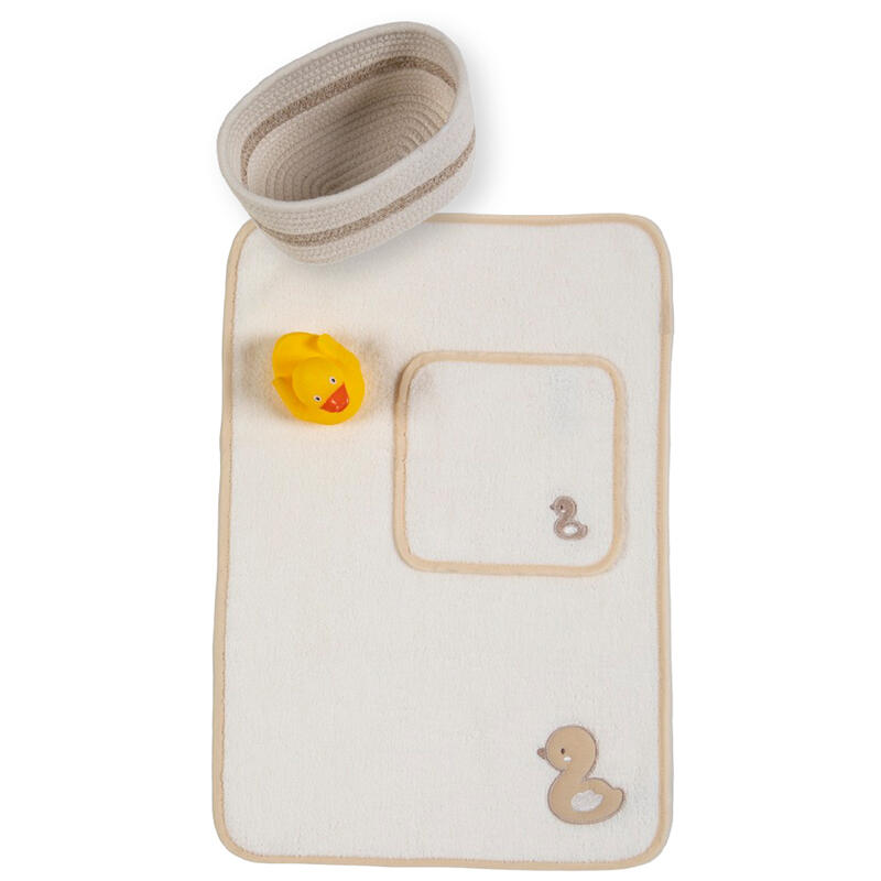 SET 4 PEZZI CON ACCAPPATOIO IN MICROFIBRA MANOPOLA E GIOCHINO BuyBuy24 Abbilgiamento e Biancheria