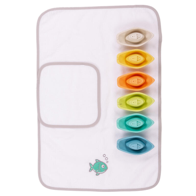 SET 4 PEZZI CON ASCIUGAMANO MICROFIBRA LAVETTA E GIOCHINO BuyBuy24 Abbilgiamento e Biancheria