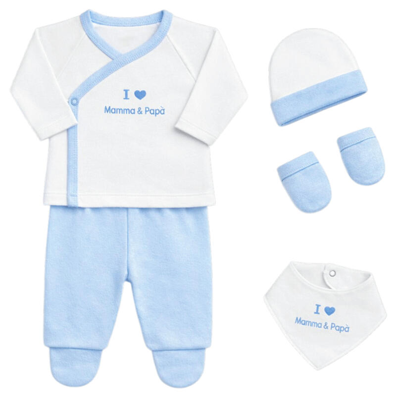 SET CORREDINO PRIMA NASCITA 4 PEZZI IN CALDO COTONE BuyBuy24 Abbilgiamento e Biancheria