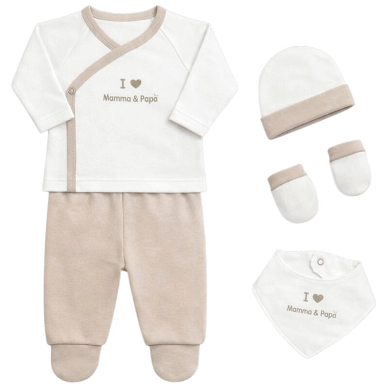 SET CORREDINO PRIMA NASCITA 4 PEZZI IN CALDO COTONE BuyBuy24 Abbilgiamento e Biancheria