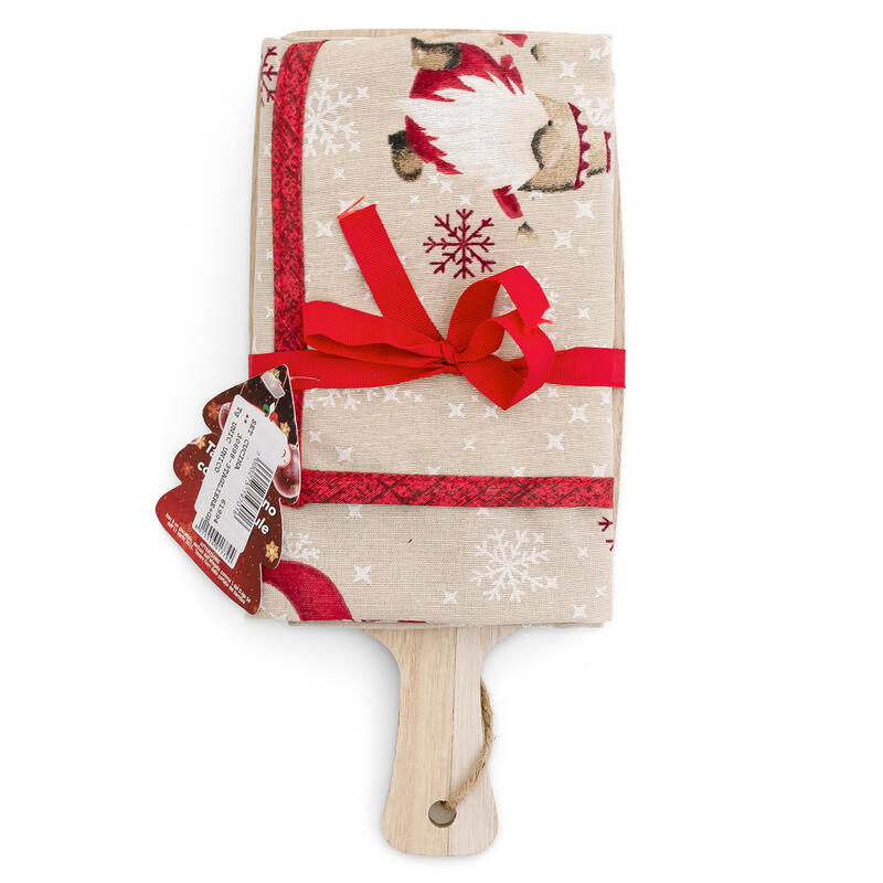 SET TAGLIERE+GREMBIULE PETTO NATALIZIO STAMPATO CM 28X12 BuyBuy24 Abbilgiamento e Biancheria