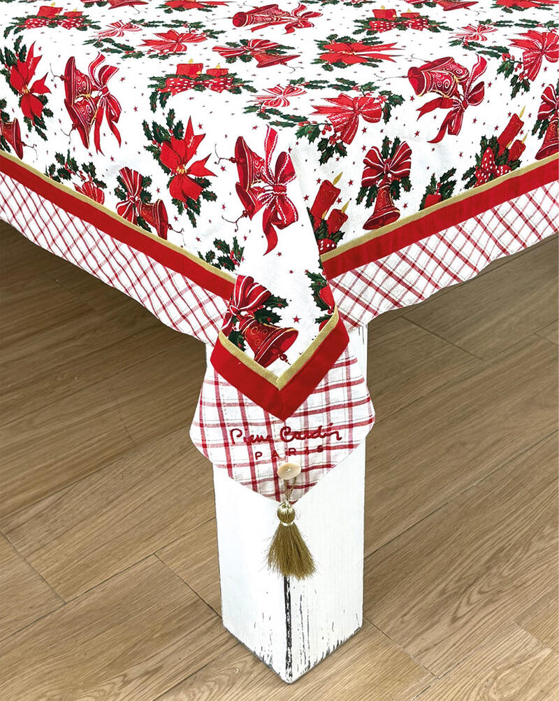 TOVAGLIA NATALE COTONE X6 CON BORDO E NAPPINE CM 140X180 BuyBuy24 Abbilgiamento e Biancheria