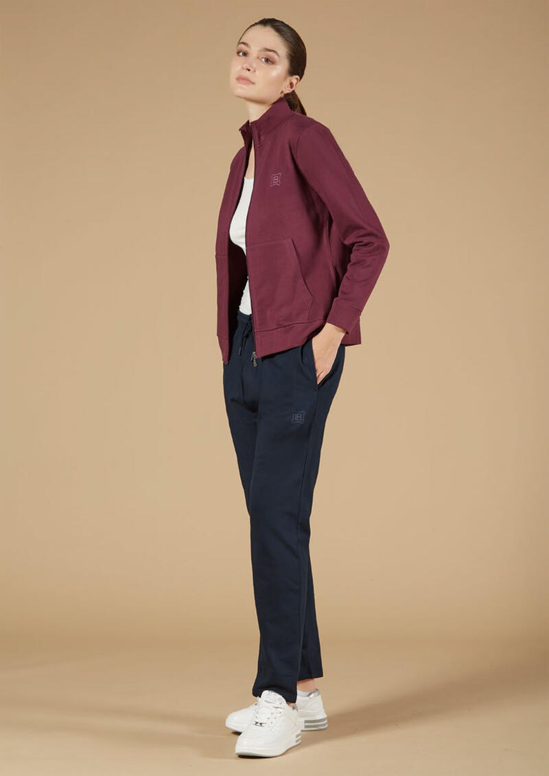 TUTA DONNA FELPA GARZATA FULL ZIP CAPPUCCIO BuyBuy24 Abbilgiamento e Biancheria